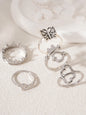 Heart Butterfly Ring Set Crown Heart-Shaped Designs Stackable Vintage Jewelry for Women, Boho Punk Fashion Accessory