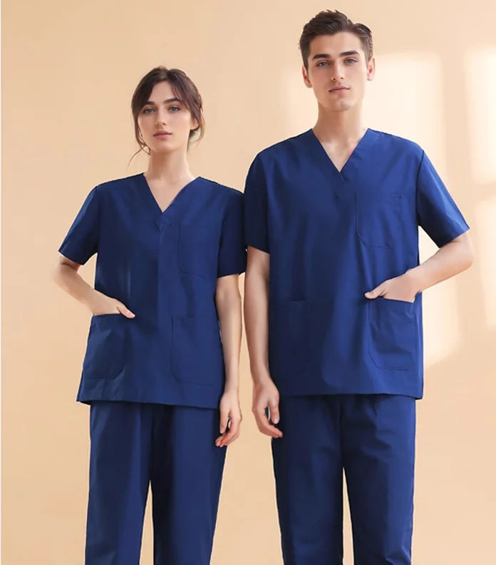 Unisex Medical Scrub Set Top & Pants Cotton