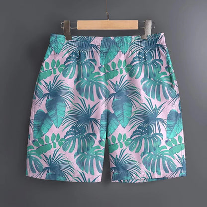 Men's Hawaiian 3D Plant Summer Pattern Beach Shorts Quick Dry Outdoor Casual Sports Shorts Fashion Men's Shorts