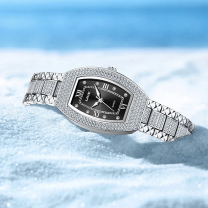 Women's Crystal Tonneau Quartz Bracelet Watch