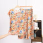 XL to 6XL Plus size Summer Pajamas set short sleeve Tshirt and Capri Pants Floral Print Loose homewear suits comfort sleepwear