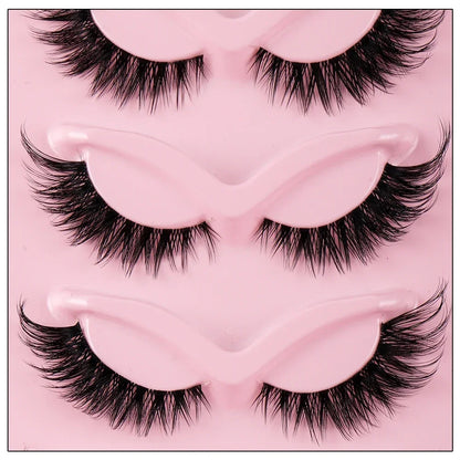 Natural Long Manga Winged Cat Eye Faux Mink Lashes 5 Pairs Elongated Fake Eyelashes For Festival Social Media Photoshoot Looks