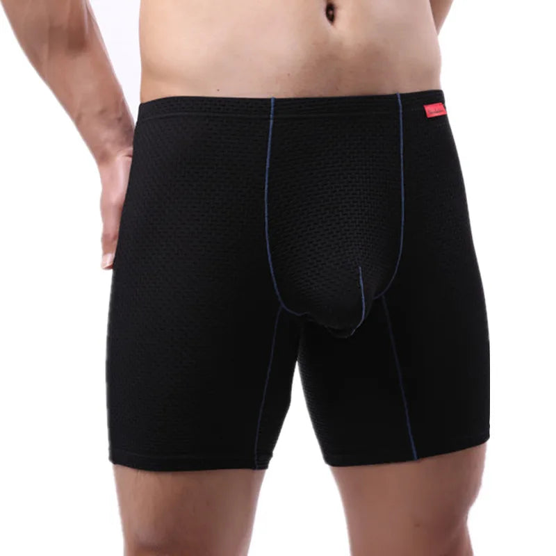 Mens Underwear Boxers Shorts Homme Slim Ick Silk Panites Man Breathable U Convex Pouch Underpant Male Trunks Cueca Calzoncillo