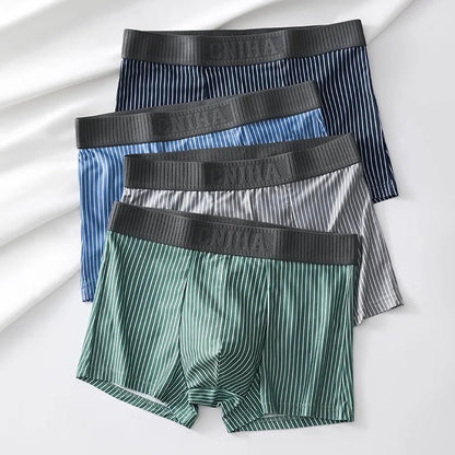 4PCS Mens Underwear Men Fashion Underpants Male High Stretch Boxer Panties Shorts Breathable Soft Shorts Comfortable Plus size