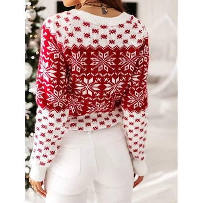 Women's Sweater Christmas Snowflake Knit