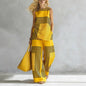 2026 New Women's Summer Fashion Casual Sets Loose Striped 2 Piece Set Sleeveless Vest Tops High Waisted Wide Leg Pants Suits For