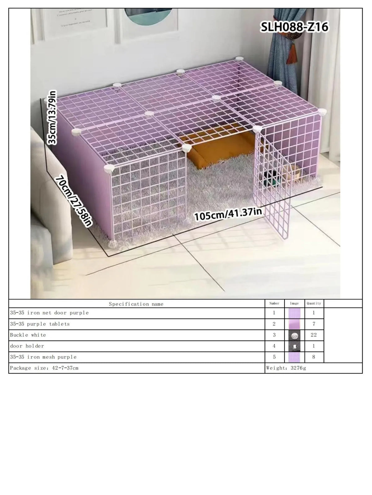 Dog Pet Fence Indoor Isolation Gate Dog Cage Small Dog Iron Guardrail Freely Combinable Cat and Dog Pet Fence