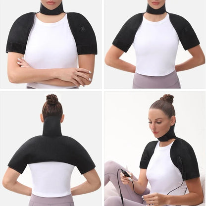 Heated Shoulder Back Massager 3 Massage Heating Functions Fits Shoulders Neck Back Relieves Cervical Soreness Muscle Strains