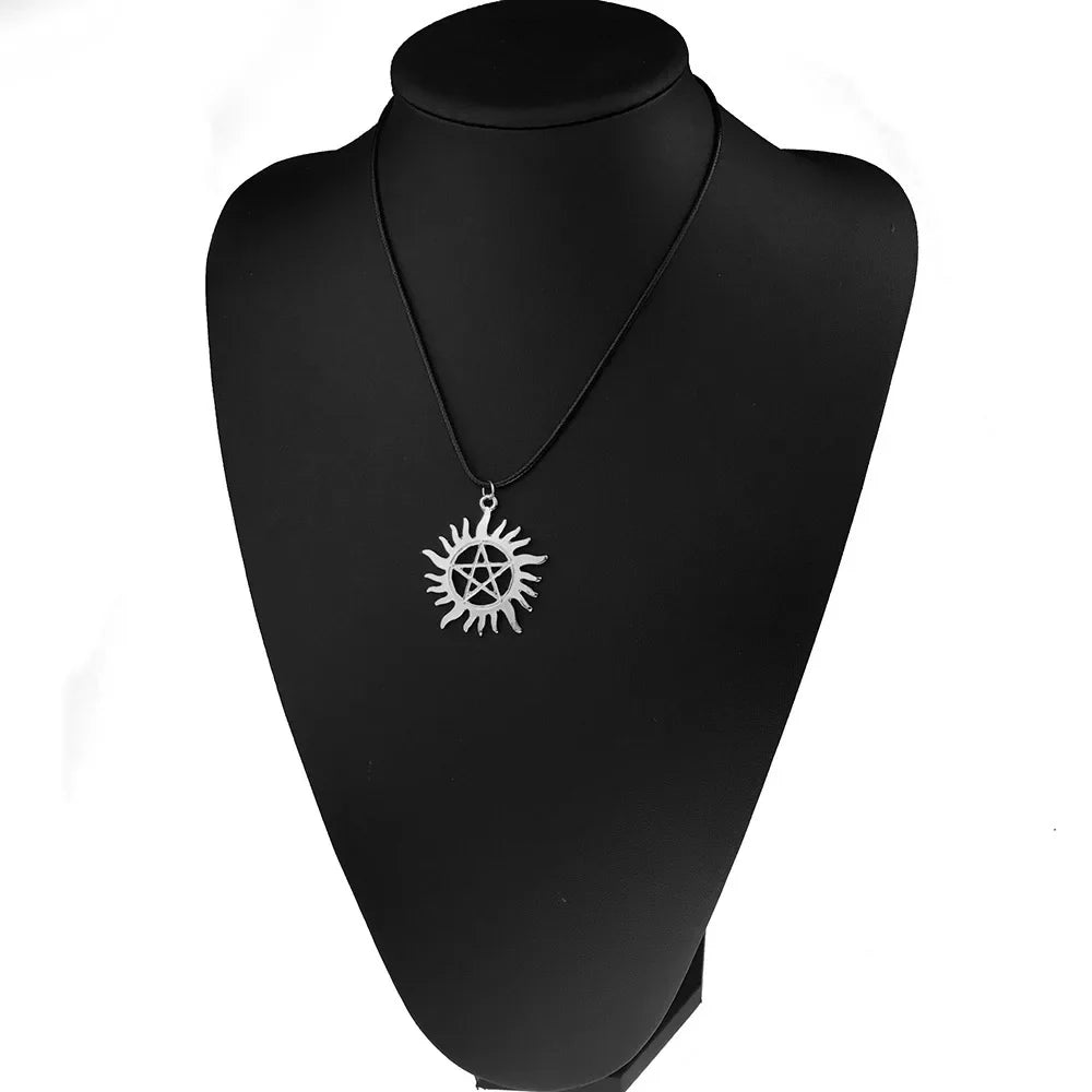 Supernatural Pentagram Star Pendant Necklace for Women Men Black Fashion Choker Wicca Witchcraft Vintage Goth Gothic Jewelry