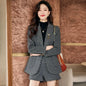 Autumn Winter Women's Elegant Fashion Printed Slim Blazers High Waist