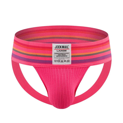 JOCKMAIL Sexy Underwear Men Thong Jockstrap Lingerie G String Man Penis Pouch Cueca Homem Underpants Wide Waistband Panties