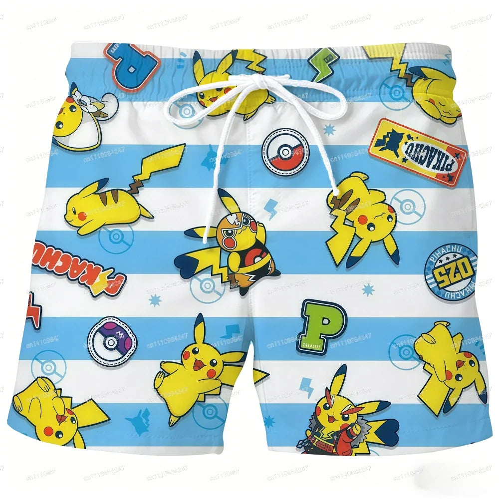 Summer Psyduck Beach Shorts Pokemon Cartoon Quick Dry Board Shorts