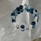 6pcs 925 Sterling Silver Rhinestone Bracelets for Women Girls Luxury