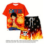 One Piece Luffy Anime Printed Short Sleeve T Shirt And Shorts Set Unisex For Children And Adults Stylish Home Sleepwear Suit