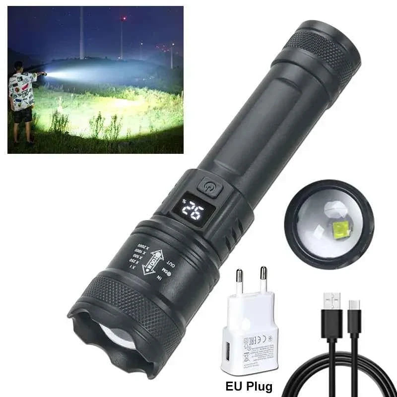 High Power LED Tactical Flashlight with USB Charge