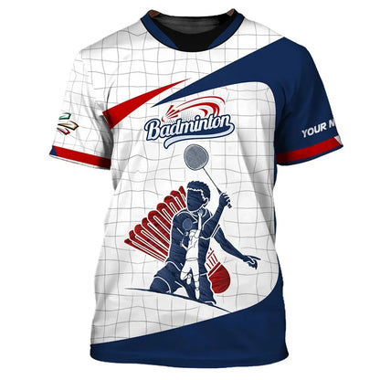 Fashion Badminton Pattern T Shirt Men Kids Summer Sports Short Sleeve Tops 3D Printed Tee Shirts Tracksuit Round Neck T-shirt