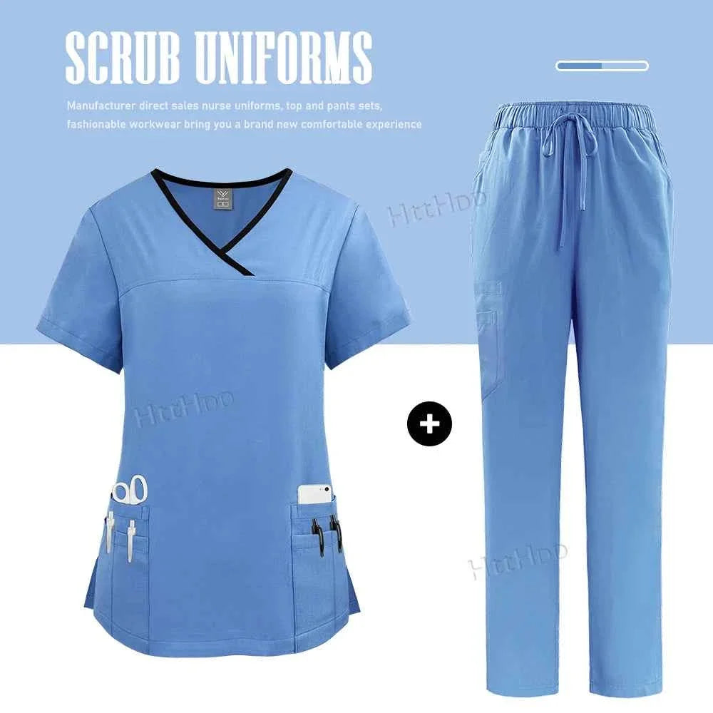 Nurse Uniform Medical Scrubs Set Women