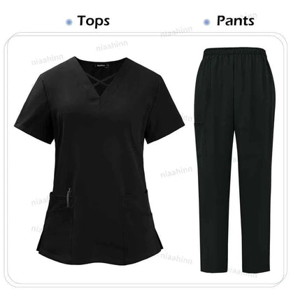 Spandex Scrub Uniform Set - Top & Pants