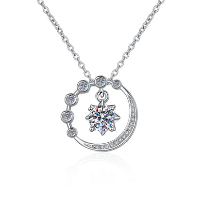 925 Sterling Silver Necklace Pendant Shining Zircon for Women Wedding Jewelry Engagement Charm Party Gift
