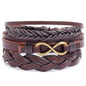 Modyle Multi-layer Gothic Leather Bracelet Set Punk Viantage Wings Charms Handwoven Bracelets for Men Jewelry Gifts