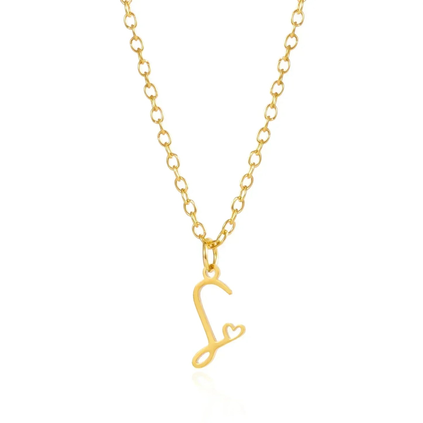 26 Initial Letters Heart Pendant Stainless Steel Necklace for Women Gold Color A-Z Alphabet Choker Chain Birthday Jewelry Gift