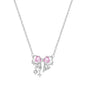 Romantic Pink Crown Heart Pendant Necklace Genuine 925 Sterling Silver Elegant Fine Jewelry for Women Wedding Holiday Presents
