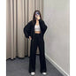 Fashion Women's Suit Zipper Trousers Round Neck Sweatshirt Wide Leg Trousers 2 Piece Set Conjuntos De Pantalón Fall Clothes 2025