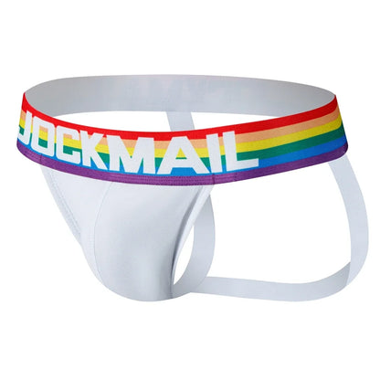 2pcs/Lot Men Underwear Jockstrap Thong Cotton Rainbow Sexy Sissy Mens Briefs Tangas De Homrbre Cueca Gay Underwear Breathable