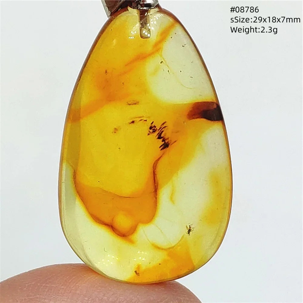 Natural Amber Pendant From Baltic Flower Yellow Amber Water Drop Women Men Jewelry Reiki Stone Women Men AAAAAAA