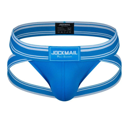JOCKMAIL Men Jockstrap Thong  Mens Bikini Briefs Sexy Gay Underwear Nylon Mesh Hip Lift Mesh Quick Dry Sports Wear Panties