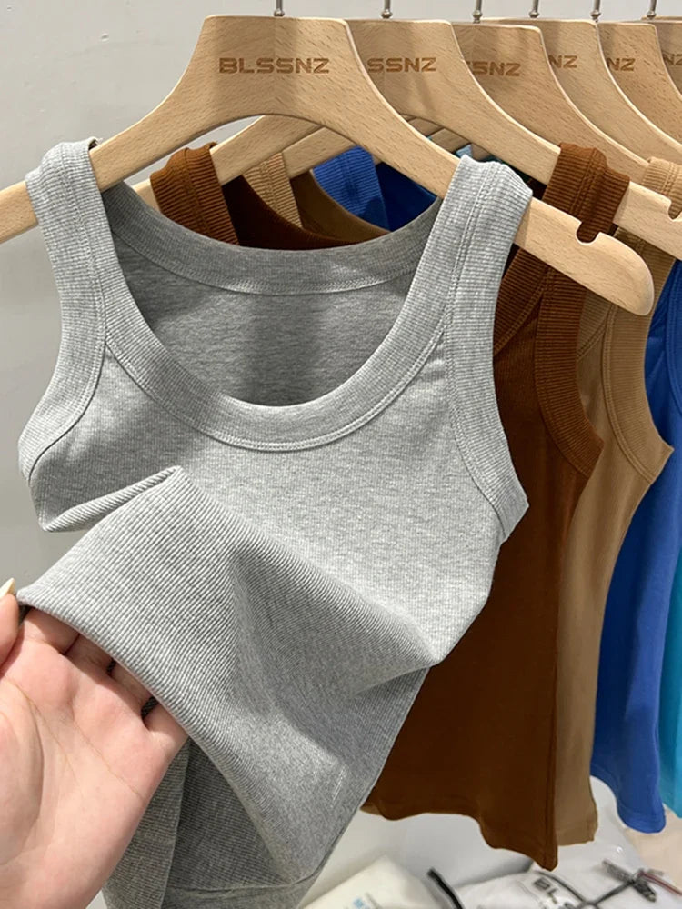 Zjaiss Women's Ribbed Elastic Summer Tank 2026