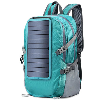 Multi-Function 7W Solar Panel Backpack with Type-C/USB Ports for Emergency Charging
