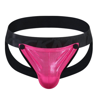 Men's Jockstraps Underwear Jock with Removable Codpiece 'Big Bulge' PU Men Sexy G String Thong Penis Pouch Strap Harness