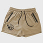 Men's Quick Dry Side Printed Shorts Double Zipper Pocket Side Design Running Basketball Training Fitness Shorts Summer