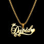 Lemegeton Custom Name Necklace Men Stainless Steel Jewelry Personalized Crown Pendant Customized Punk Thick Chain Party Gifts