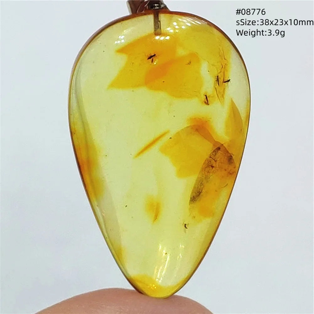Natural Amber Pendant From Baltic Flower Yellow Amber Water Drop Women Men Jewelry Reiki Stone Women Men AAAAAAA