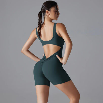 VibeFlex Women's Scrunch Jumpsuit - Yoga & Gym Ready