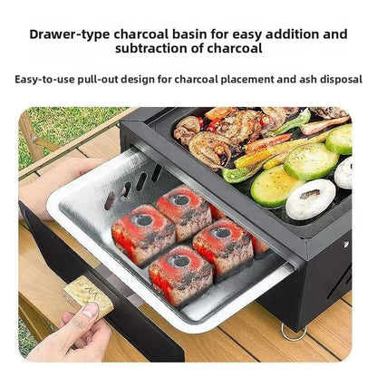 Camping Courtyard BBQ Grill Outdoor Portable Charcoal Barbecue Rack
