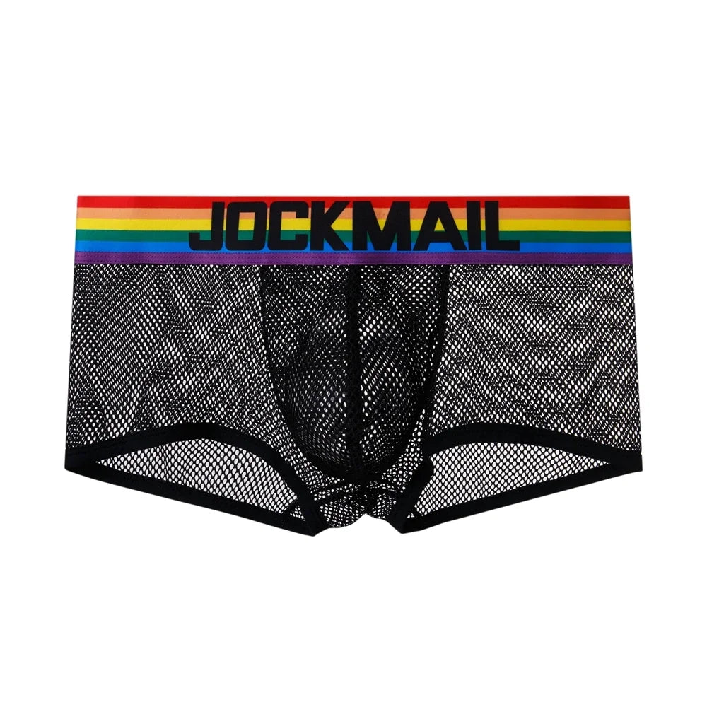 JOCKMAIL Boxershorts Men Boxers Male Underwear Man Panties Sexy Cotton Soft Short Boxer Mesh Mens Hombre Cueca Gay Underwear