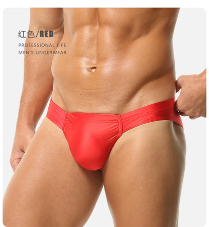 2026 fashion solid color men's three-dimensional triangle breathable sports low waist high elastic tight body F3605