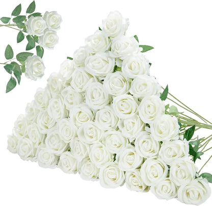 18-300pcs Artificial Rose Flowers Velvet Red Roses Artificial Flowers