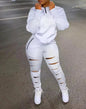 Two Piece Set Women Outfit Zip Detail Turn-Down Collar Long Sleeve Top & Ladder Cutout Pocket Pants Set 2023 Spring New Fashion