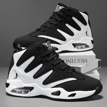 Men's High-Top Basketball Shoes, Heavy-Duty and Stable, Lace-Up Training Sneakers, Unisex, Suitable for Running, Sports, Basketball, Walking. Ideal Gift for Men, Lightweight, Comfortable, Lace-Up Closure, Men's Basketball Sho