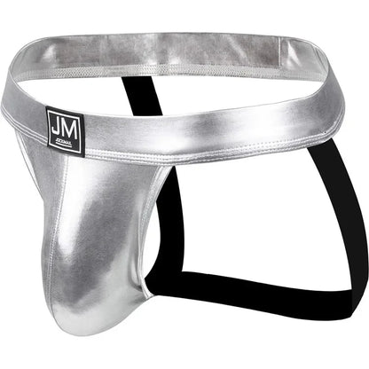 PU Leather Jockstrap Men Sexy Gay Underwear Sissy Men's Thong Lingerie Bikini Panochas U Convex Mens Strings Cueca Tangas Slip