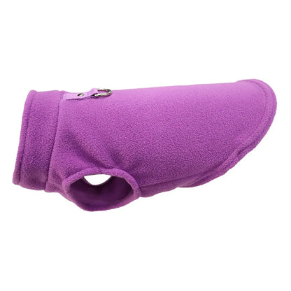 Europe, America, Amazon pet clothes, dog clothes, thickened solid color fleece vest belt, traction pet supplies in stock