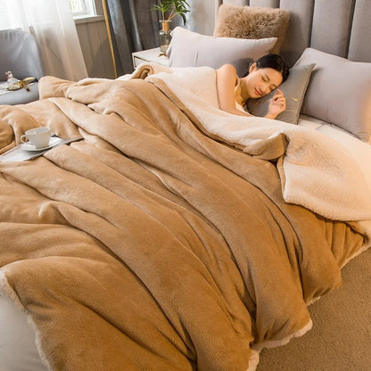 Sherpa Blanket Twin Warm Bed Blanket for Winter Cozy Soft Fuzzy Couch Throw Flannel Fleece/Wool Like Reversible Plush Blanket