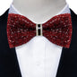 Sparkle Rhinestone Bow Ties for Men Pre-Tied Diamond Sequin Bowtie with Adjustable Length Wedding Party