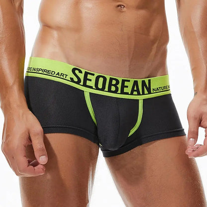 SEOBEAN Mesh Breathable Men's Boxers Sexy Underwear Boxer Shorts Men Underpants Boxershorts Male Panties Boxer for Man