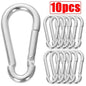 50/10pcs Mini Carabiner Keychain Alluminum Alloy D Type Buckle Spring