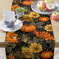 Autumn Harvest Linen Table Runner Fall Thanksgiving Pumpkin Printed Table Runner Outdoor Garden Party Kitchen Dining Table Decor